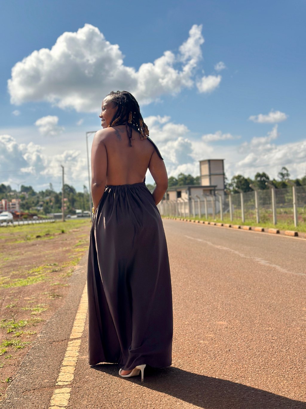 Chocolate Brown Backless Dress